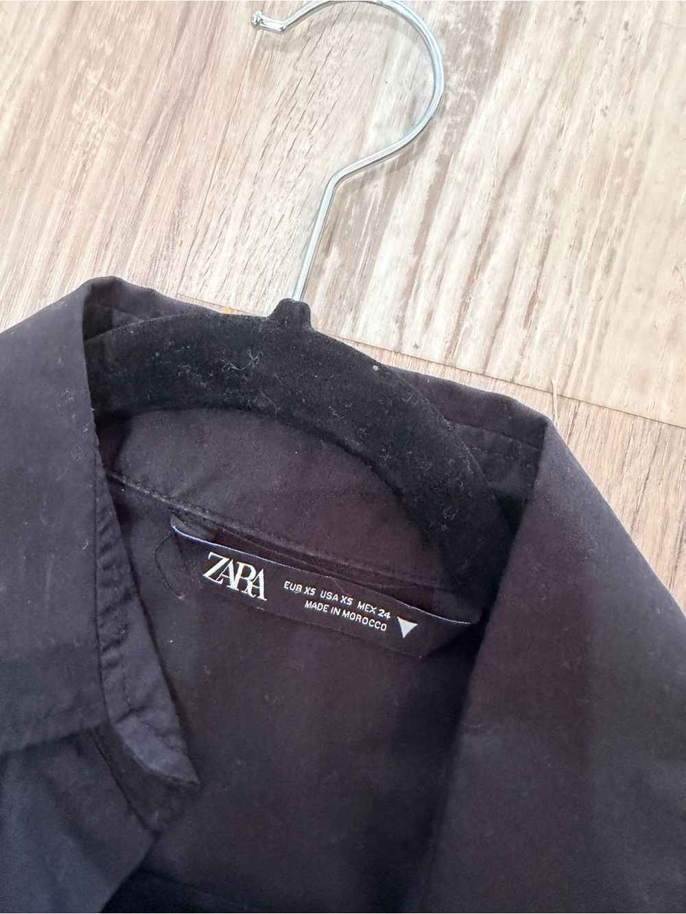 Zara Cropped Boxy Black Button-Up Shirt xs - Picture 3 of 4